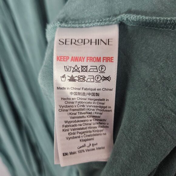 LUXE by Seraphine Maternity Nursing Dress Size 6 Green Gauze over Jersey - Picture 7 of 11
